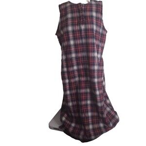 Woolrich XL dress plaid button crew sleeveless long sleeve pocket fleece